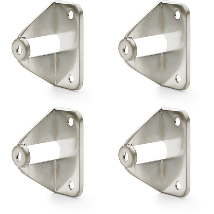 4 PACK Folding Sliding & Slab Door Handle Adapter Knobs & Pulls Satin Nickel