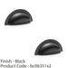 2 PACK Ridged Cup Handle Matt Black 76mm Centres Solid Brass Shaker Drawer Pull 1