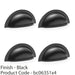 4 PACK Ridged Cup Handle Matt Black 76mm Centres Solid Brass Shaker Drawer Pull 1
