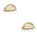 2 PACK Ridged Cup Handle Polished Brass 76mm Centres Solid Brass Drawer Pull