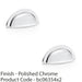 2 PACK Ridged Cup Handle Polished Chrome 76mm Centres Solid Brass Drawer Pull 1