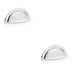 2 PACK Ridged Cup Handle Polished Nickel 76mm Centres Solid Brass Drawer Pull