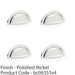 4 PACK Ridged Cup Handle Polished Nickel 76mm Centres Solid Brass Drawer Pull 1