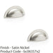 2 PACK Ridged Cup Handle Satin Nickel 76mm Centres Solid Brass Drawer Pull 1