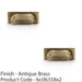 2 PACK Backplate Cup Handle Antique Brass 96mm Centres Solid Brass Drawer Pull 1