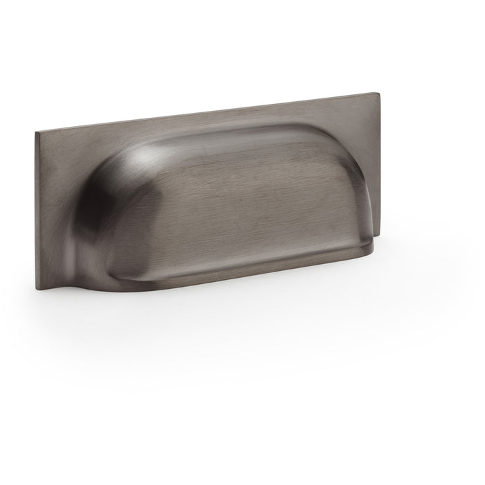 Backplate Cup Handle - Dark Bronze 96mm Centres Solid Brass Shaker Drawer Pull