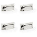 4 PACK Backplate Cup Handle Polished Nickel 96mm Centres Solid Brass Shaker Pull