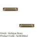 2 PACK Backplate Cup Handle Antique Brass 203mm Centres Solid Brass Drawer Pull 1