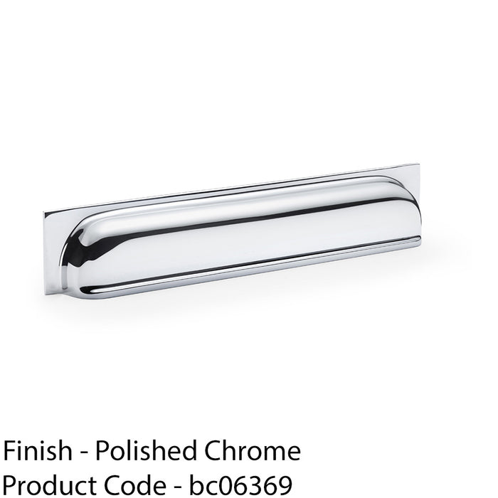 Backplate Cup Handle Polished Chrome 203mm Centre Solid Brass Shaker Drawer Pull 1