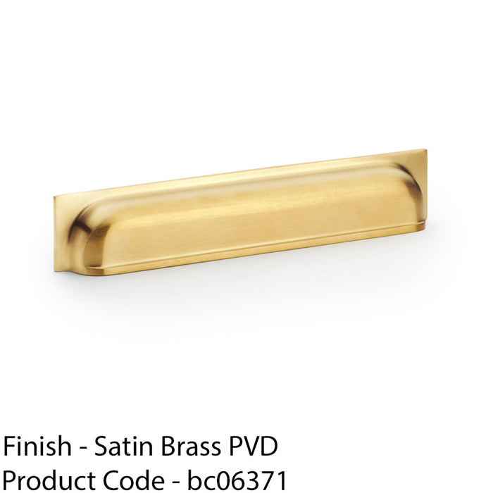 Backplate Cup Handle - Satin Brass 203mm Centres Solid Brass Shaker Drawer Pull 1