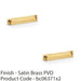 2 PACK Backplate Cup Handle Satin Brass 203mm Centres Solid Brass Drawer Pull 1