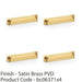 4 PACK Backplate Cup Handle Satin Brass 203mm Centres Solid Brass Drawer Pull 1