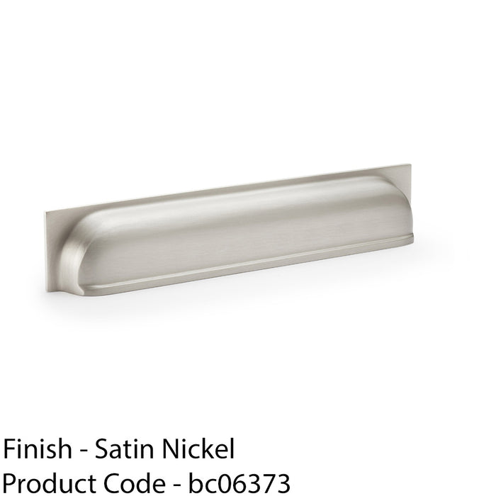 Backplate Cup Handle - Satin Nickel 203mm Centres Solid Brass Shaker Drawer Pull 1