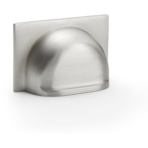 Backplate Cup Handle - Satin Nickel 40mm Centres Solid Brass Shaker Drawer Pull
