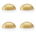 4 PACK Rear Cup Handle Satin Brass 57mm Centres Solid Brass Shaker Unit Pull