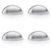 4 PACK Rear Cup Handle Satin Chrome 57mm Centres Solid Brass Shaker Unit Pull