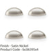 4 PACK Rear Cup Handle Satin Nickel 57mm Centres Solid Brass Shaker Unit Pull 1
