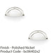 2 PACK Half Moon Cup Handle Polished Nickel 86mm Solid Brass Shaker Drawer Pull 1