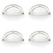 4 PACK Half Moon Cup Handle Polished Nickel 86mm Centres Solid Brass Shaker Pull