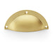 Half Moon Cup Handle - Satin Brass - 86mm Centres Solid Brass Shaker Drawer Pull