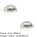 2 PACK Half Moon Cup Handle Satin Nickel 86mm Centres Solid Brass Drawer Pull 1