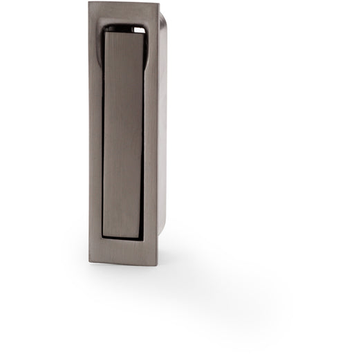 Flush Sliding Pocket Door Pull Handle - Dark Bronze 70mm x 19mm Finger Edge
