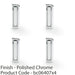 4 PACK Flush Sliding Pocket Door Pull Handle Polished Chrome 70mm x 19mm Finger 1
