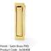 Flush Sliding Pocket Door Pull Handle - Satin Brass 70mm x 19mm Finger Edge 1