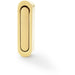 Flush Sliding Pocket Door Pull Handle - Satin Brass 70mm x 19mm Radius Edge