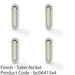 4 PACK Flush Sliding Pocket Door Pull Handle Satin Nickel 70mmx19mm Radius Edge 1