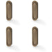 4 PACK Flush Sliding Pocket Door Pull Handle Antique Brass 70mmx19mm Radius Edge