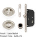 Sliding Pocket Door Lock & Latch Set - Satin Nickel Rounded Forend Finger Pull 1