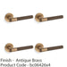 4 PACK SOLID BRASS Knurled Door Handle Set Antique Brass Bar Lever On Round Rose 1