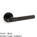 SOLID BRASS Knurled Door Handle Set - Matt Black Bar Lever On Round Rose 1