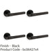 4 PACK SOLID BRASS Knurled Door Handle Set Matt Black Bar Lever On Round Rose 1