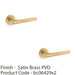 2 PACK SOLID BRASS Knurled Door Handle Set Satin Brass Bar Lever On Round Rose 1