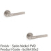 2 PACK SOLID BRASS Knurled Door Handle Set Satin Nickel Bar Lever On Round Rose 1