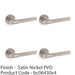 4 PACK SOLID BRASS Knurled Door Handle Set Satin Nickel Bar Lever On Round Rose 1