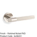 SOLID BRASS Knurled Door Handle Set - Polished Nickel Bar Lever Round Rose 1