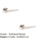 2 PACK SOLID BRASS Knurled Door Handle Set Polished Nickel Bar Lever Round Rose 1