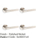 4 PACK SOLID BRASS Knurled Door Handle Set Polished Nickel Bar Lever Round Rose 1