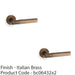 2 PACK SOLID BRASS Hex Door Handle Set Italian Brass Industrial Lever Round Rose 1