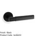 SOLID BRASS Hex Door Handle Set - Matt Black Industrial Lever Round Rose 1