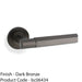 SOLID BRASS Hex Door Handle Set - Dark Bronze Industrial Lever Round Rose 1