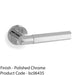 SOLID BRASS Hex Door Handle Set - Polished Chrome Industrial Lever Round Rose 1