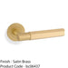 SOLID BRASS Hex Door Handle Set - Satin Brass Industrial Lever Round Rose 1