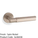 SOLID BRASS Hex Door Handle Set - Satin Nickel Industrial Lever Round Rose 1