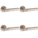 4 PACK SOLID BRASS Hex Door Handle Set Satin Nickel Industrial Lever Round Rose