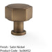 Industrial Hex Cabinet Door Knob - 33mm Antique Brass Cupboard Pull Handle 1