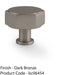 Industrial Hex Cabinet Door Knob - 40mm Dark Bronze Cupboard Pull Handle 1